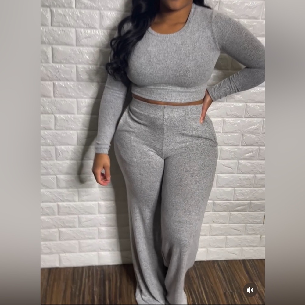 2 Piece Pants Set In Gray